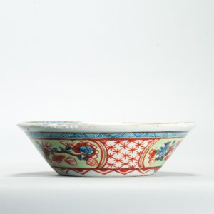 1666 Antique 18th C Chinese bowl China. Redecorated in Europe.