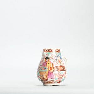 1667 Antique 18th C Qianlong Chinese Creamer With Mandarin Scene Redecorated in Europe.