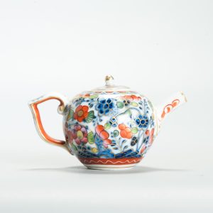 1668 Antique European Softpaste Porcelain Teapot. Marked Base. Redecorated in Europe.