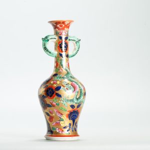 1672 Antique Kangxi Porcelain Vase with Dragons. Redecorated in Europe.