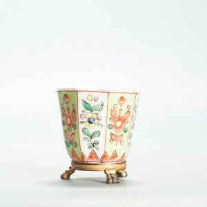 1676 Antique 17th C Chinese Cup Dehua Blanc de Chine  Cup. Redecorated in Europe.