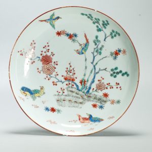 1678 A Chinese Porcelain Kakiemon Style Amsterdam Bont Plate with Quails and Birds