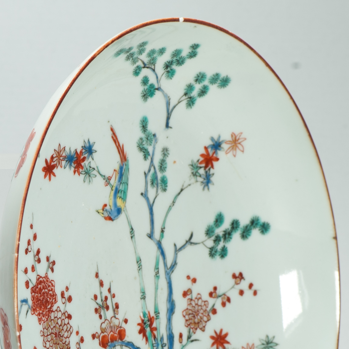 1678 A Chinese Porcelain Kakiemon Style Amsterdam Bont Plate with Quails and Birds - Image 7
