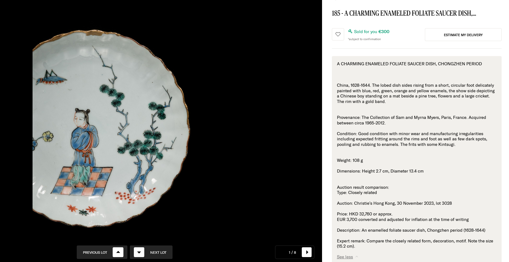 1681 A Chinese Porcelain Kakiemon Style Amsterdam Bont Plate with Figure and Cricket - Image 11