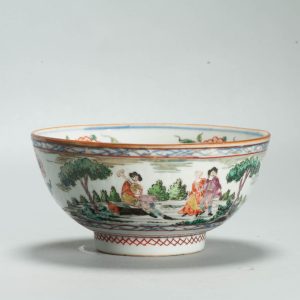 1684 A Very Rare Amsterdam Bont Bowl with a Rococo Fete Galante Scene